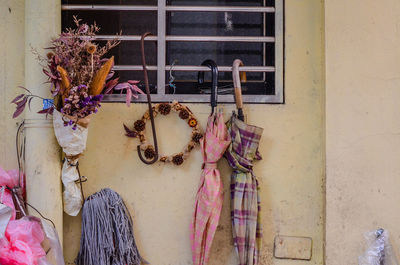 Clothes drying against window