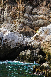 Scenic view of sea and rocks