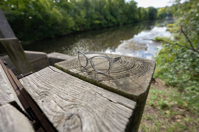 Eye glasses have been left behind at the park