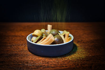 Close-up of food in bowl on table