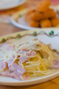 Close-up of meal served in plate