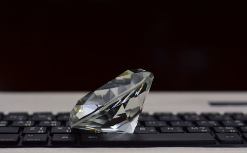 Close-up of laptop on table