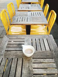 Coffee cup on table