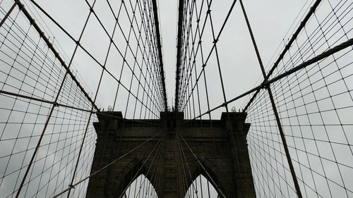 Low angle view of suspension bridge