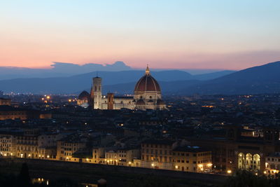 Duomo santa maria del fiore in city against sky during sunset