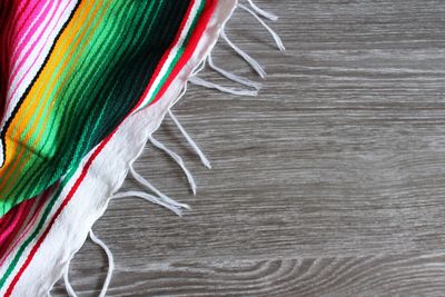 Close-up of multi colored pencils on table