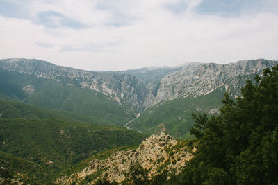 Scenic view of mountains against sky