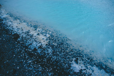 High angle view of sea waves