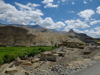 View of landscape against cloudy sky