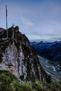 Low angle view of mountains against sky