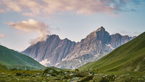 Scenic view of mountains against sky