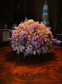 Multi colored flowers on table