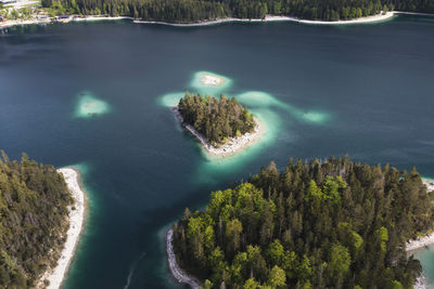 High angle view of sea