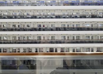 A minimalistic view of decks on a cruise ship