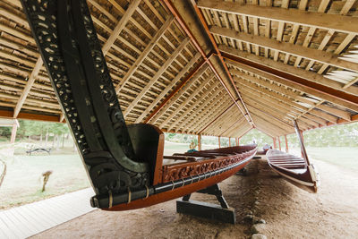 Interior of empty boat