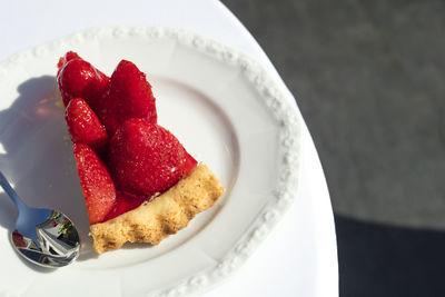 Close-up of dessert in plate on table