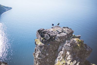 Low angle view of rock formation