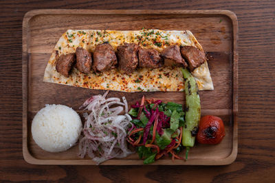 Directly above shot of food on cutting board