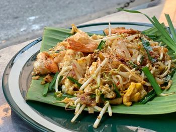 Close-up of food served in plate, it is called padthai