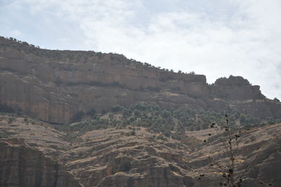 Rock formations on landscape against sky