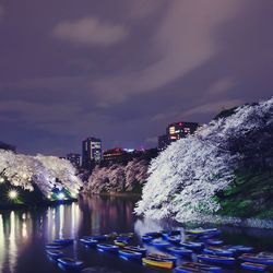 Illuminated city at night