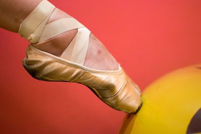 High angle view of shoes