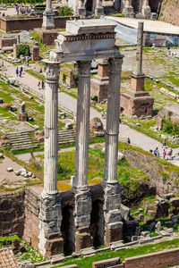 High angle view of old temple