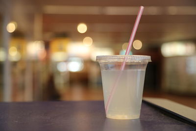 Close-up of drink on table