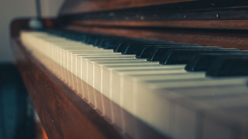 Close-up of piano keys