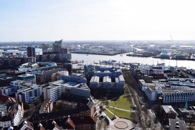 High angle view of city