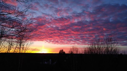 Scenic view of dramatic sky during sunset