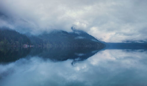 Scenic view of calm lake crescent