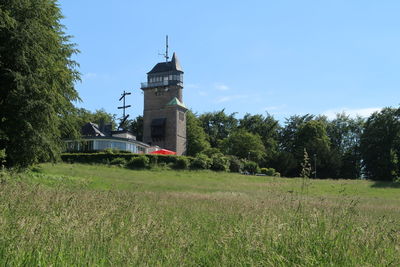 View of tower on field