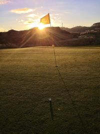 Scenic view of landscape during sunset