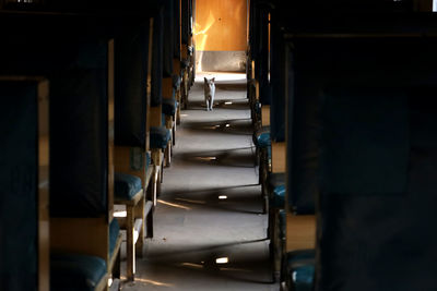 Empty seats in train