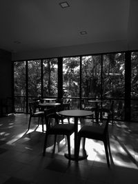 Chairs and table in restaurant