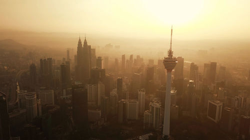 Aerial view of buildings in city