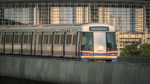 Train on railroad station platform