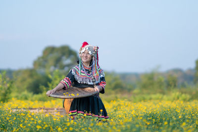 View of person standing in field