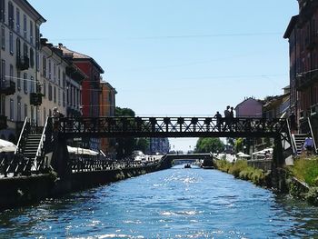 View of canal in city
