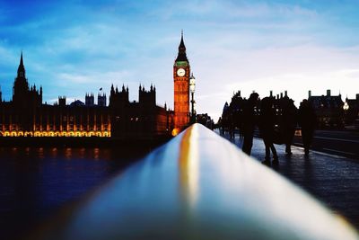 View of clock tower in city