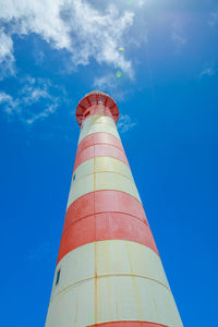 Low angle view of lighthouse against sky