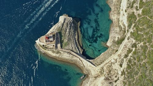 High angle view of sea