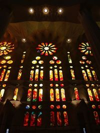 Low angle view of illuminated ceiling