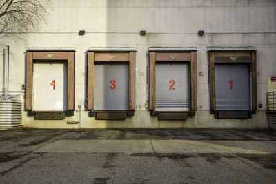 Closed door of building