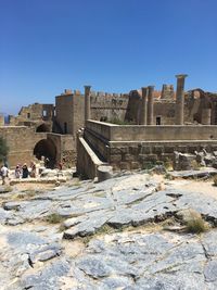 Old ruins against blue sky