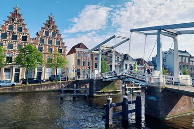 Bridge over river against sky