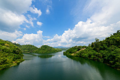 Landscape of bang lang dam from view point, travel south of thaialnd. yala province