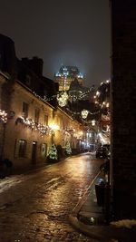 Illuminated city at night