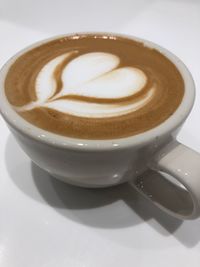 High angle view of coffee on table